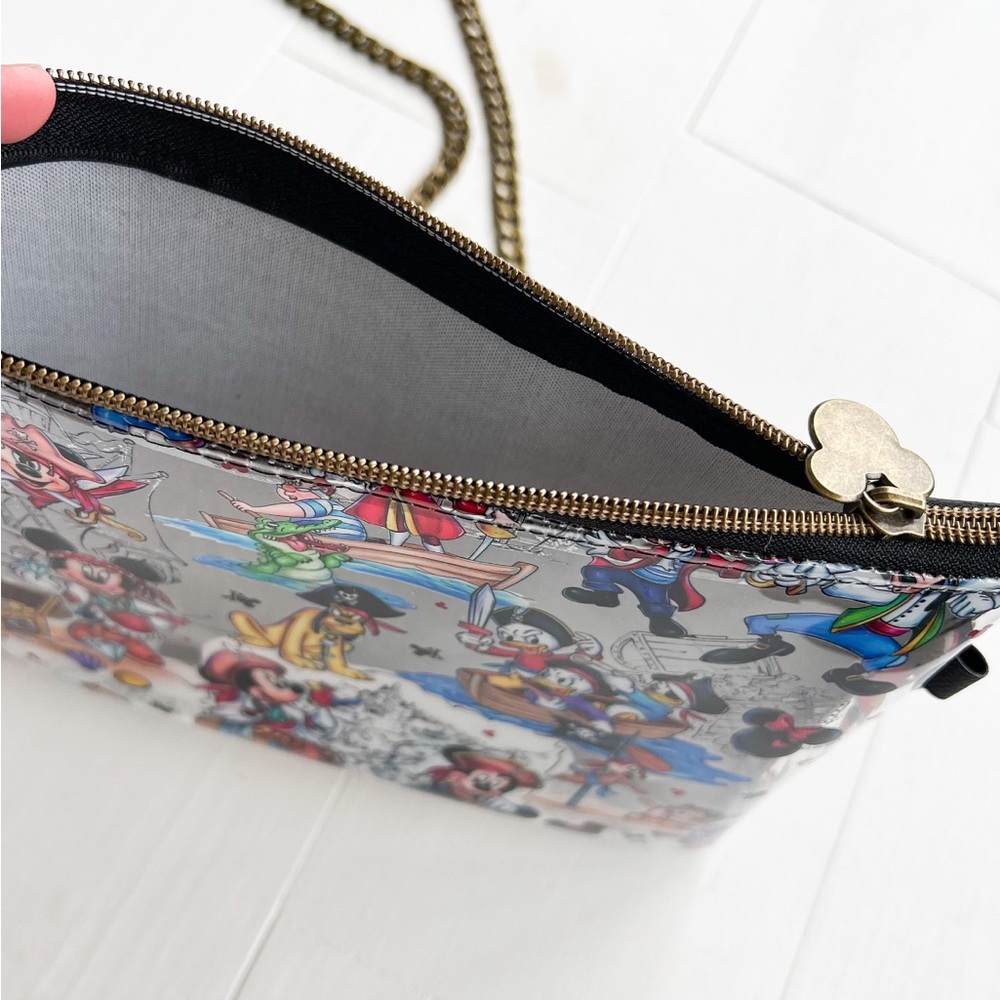 Pirate Mickey Mouse & Friends Clear front crossbody bag with bronze chain - Picture 3 of 4
